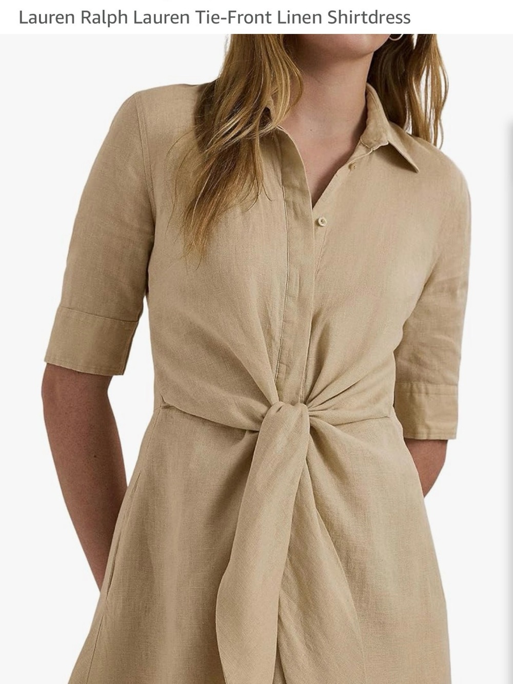 Lauren Ralph Lauren Linen Tie-Waist Dress - Picture 2 of 10